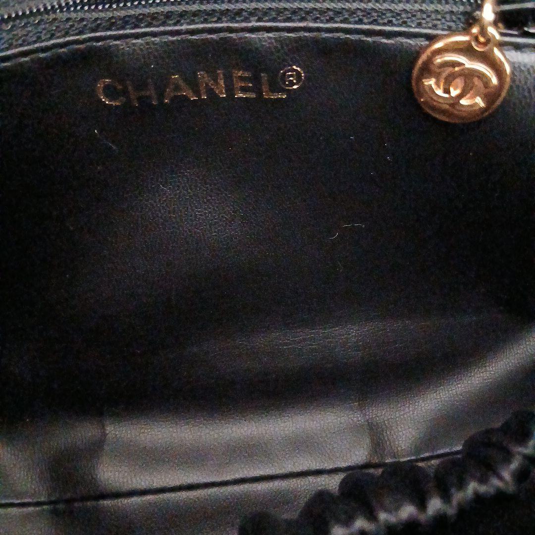 CHANEL キャビアスキン レザーポーチ　セカンドバッグ
