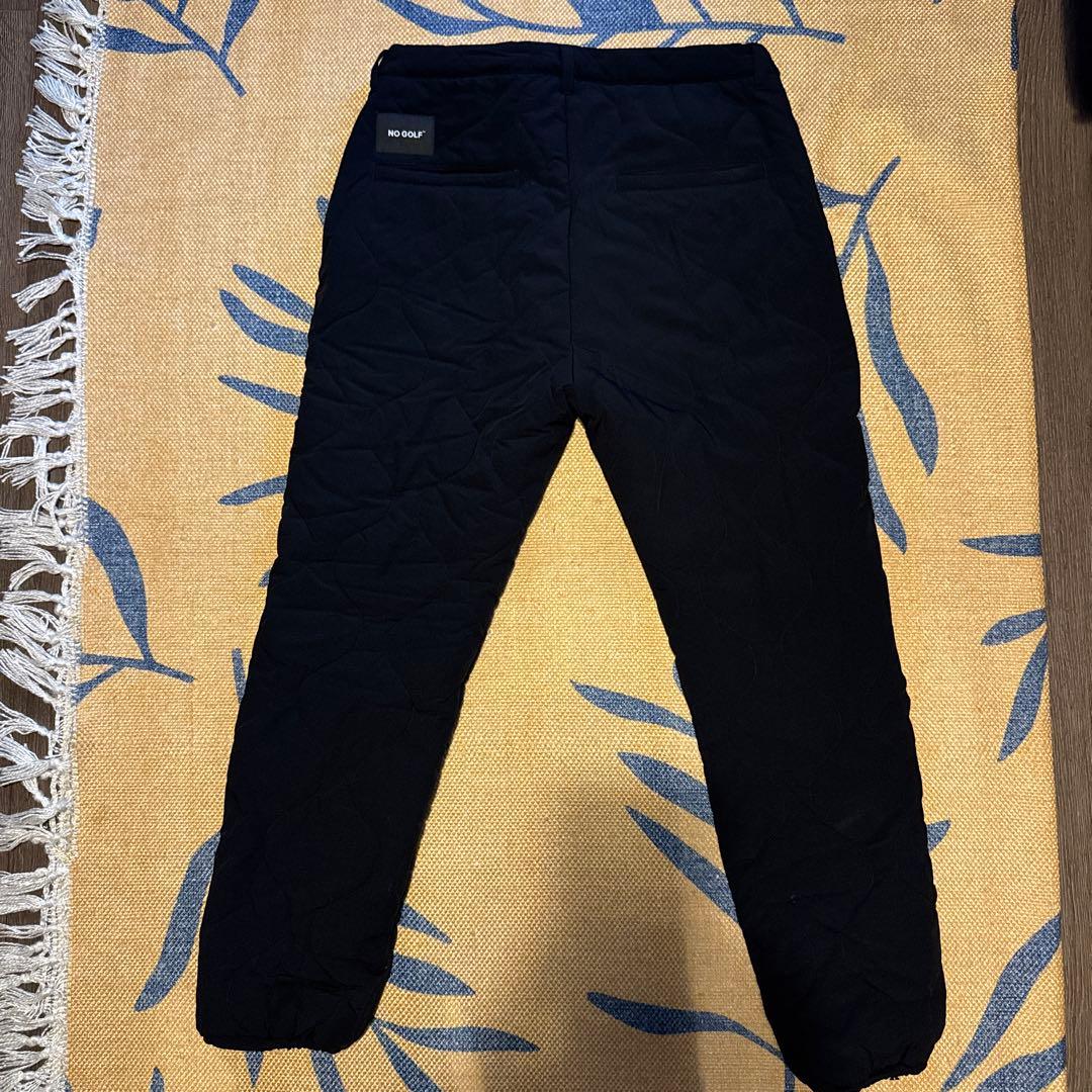 NO GOLF ブラックキルティングパンツXL