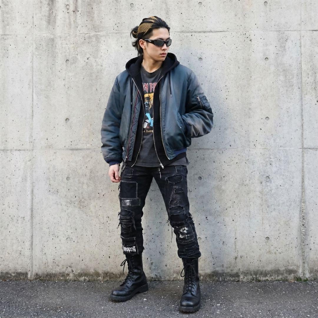 鬼フェード★90s★MA-1 フライトジャケット★短丈★グランジ ボロ★Y2K