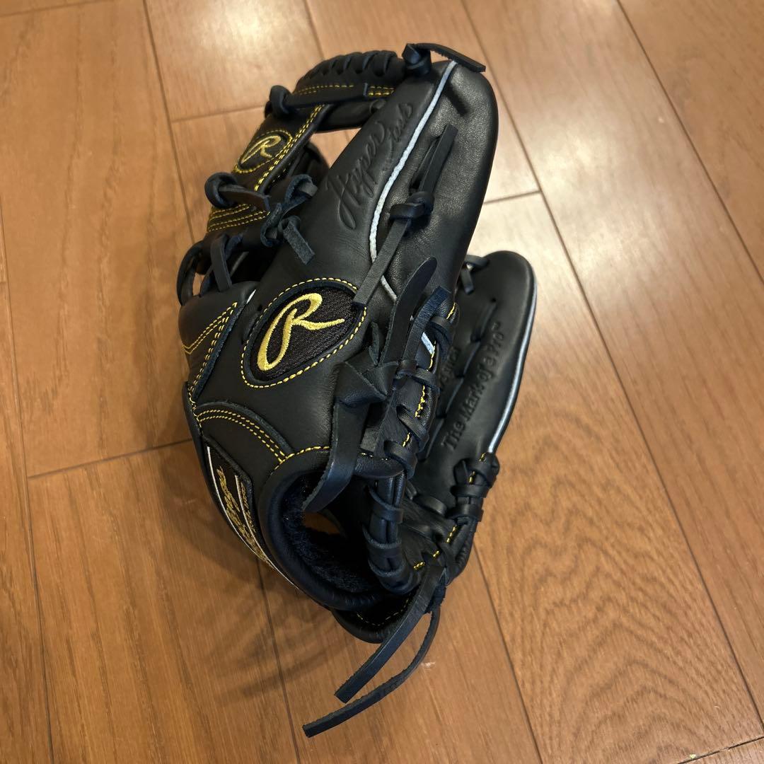 【新品未使用】【スチーム加工済】 Rawlings ジュニア用軟式グローブ 黒