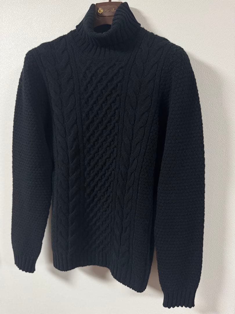 【美品】セール　ドルモア　タートルネック　ニット　ブラック　黒　48