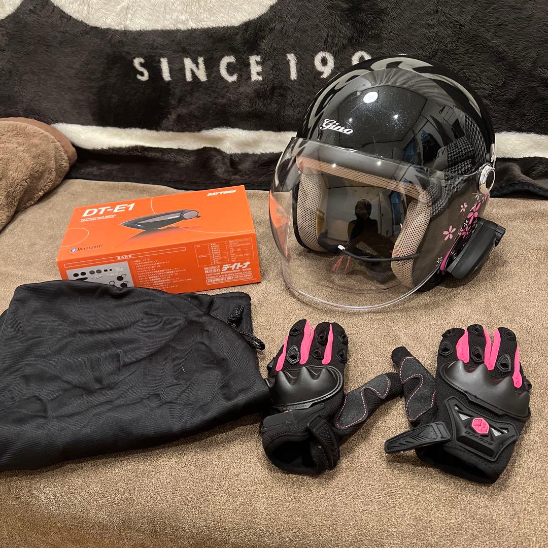 ジェット ヘルメット レディース Gino さくらブラック インカム付き Amazon | TNK工業 スピードピット ジェット型ヘルメット GS-6 サクラ