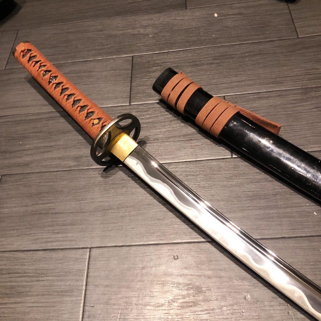 高級模造刀　高級居合刀　優波紋　亜合金刀身　名刀　居合刀　朱拵え