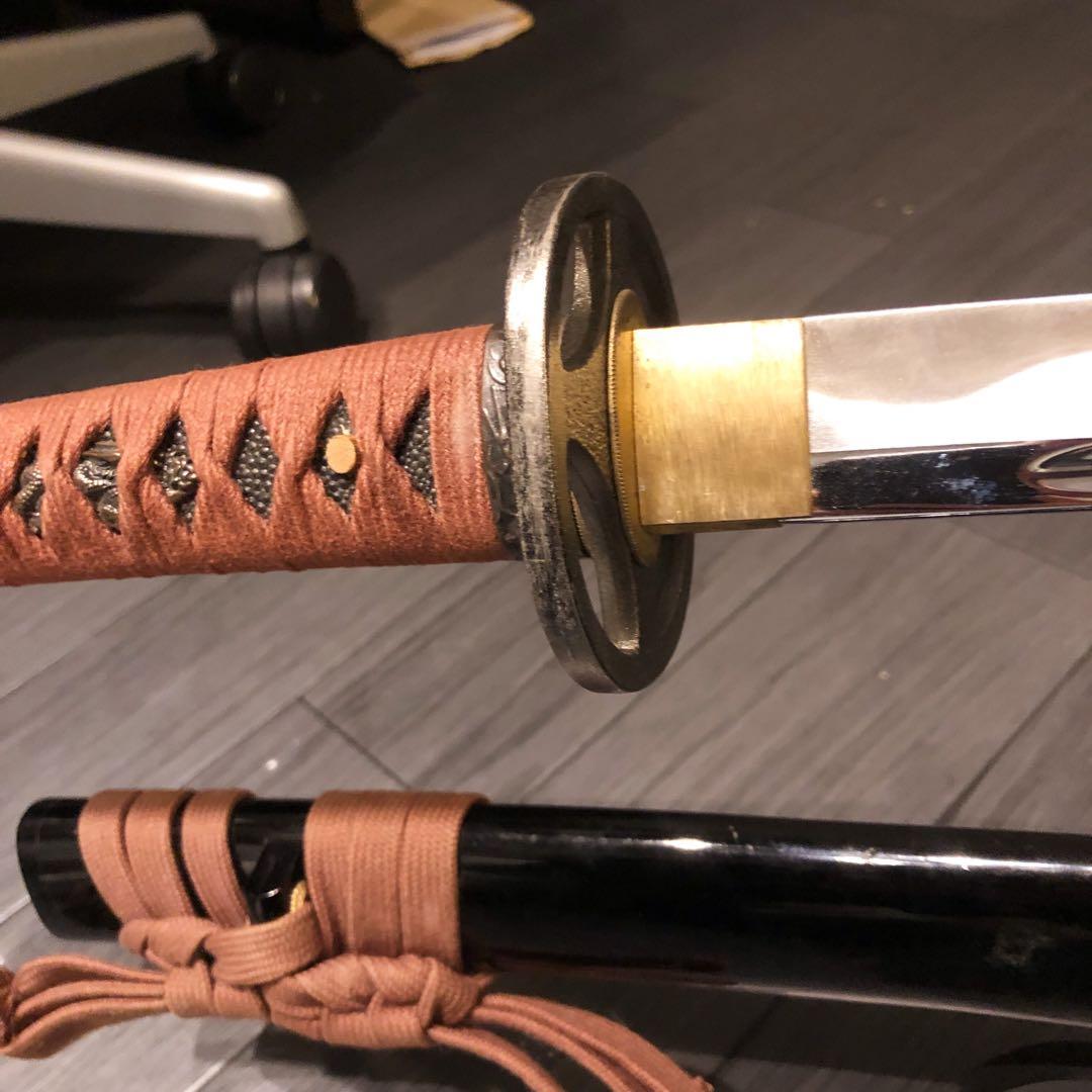 高級模造刀　高級居合刀　優波紋　亜合金刀身　名刀　居合刀　朱拵え