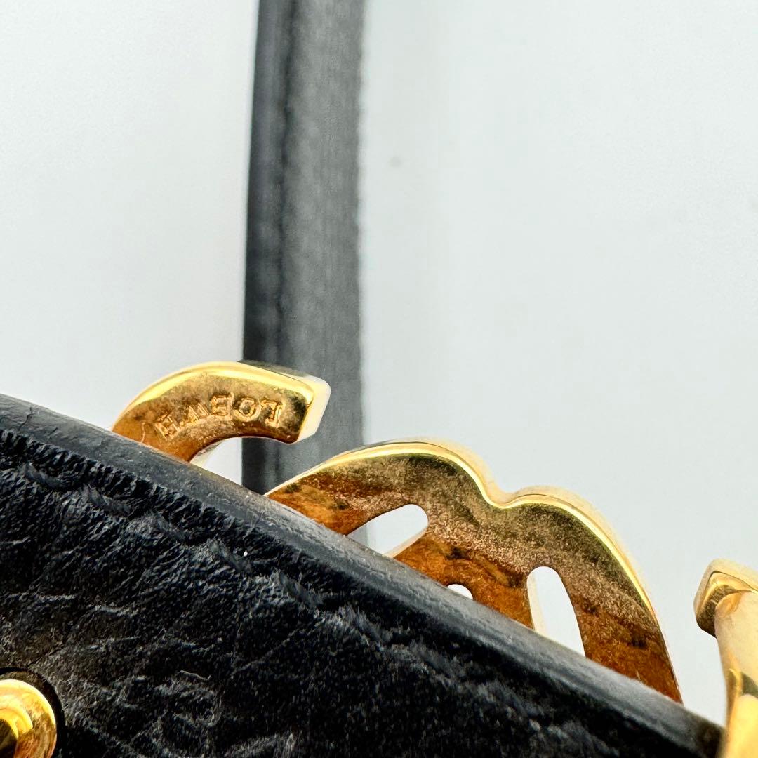 美品✨LOEWE ロエベ　ベルト　リバーシブル　アナグラム　本革　ゴールド　黒