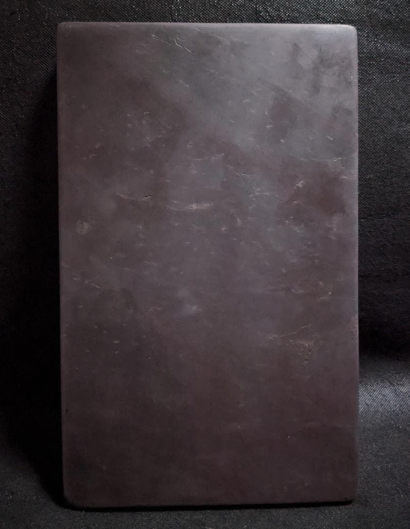 【Y】　　◆端渓硯（青花・冰紋・金線・魚脳凍の美石／十二吋／唐木共箱）