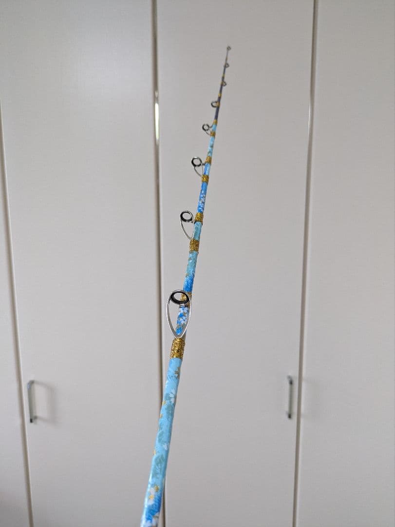 伊勢海老竿 和紙 スパイラル 穴釣り テトラ釣り 布袋竹 ハンドメイド