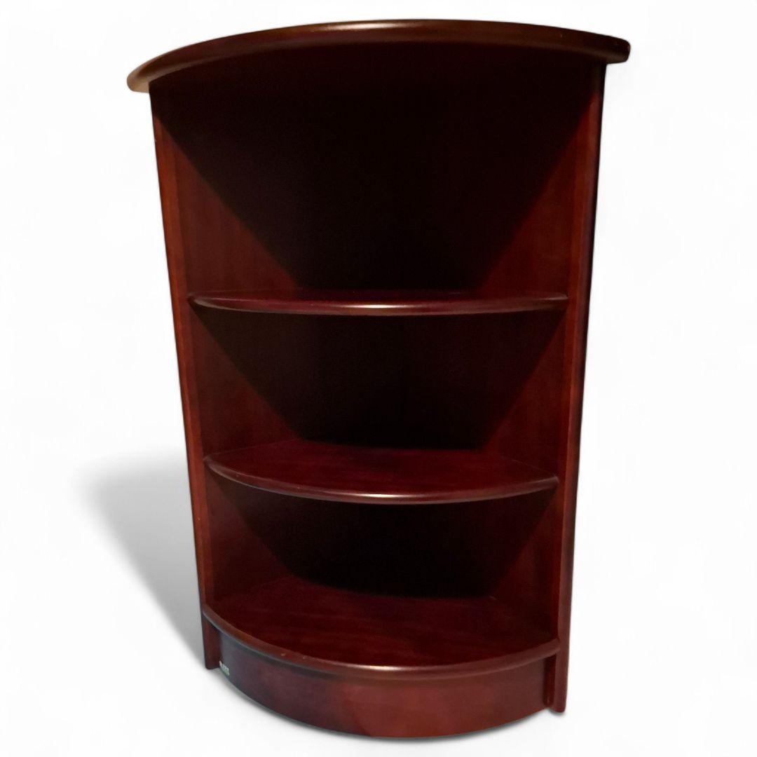 オールドカリモク コーナーシェルフ 木製 3段 飾り棚