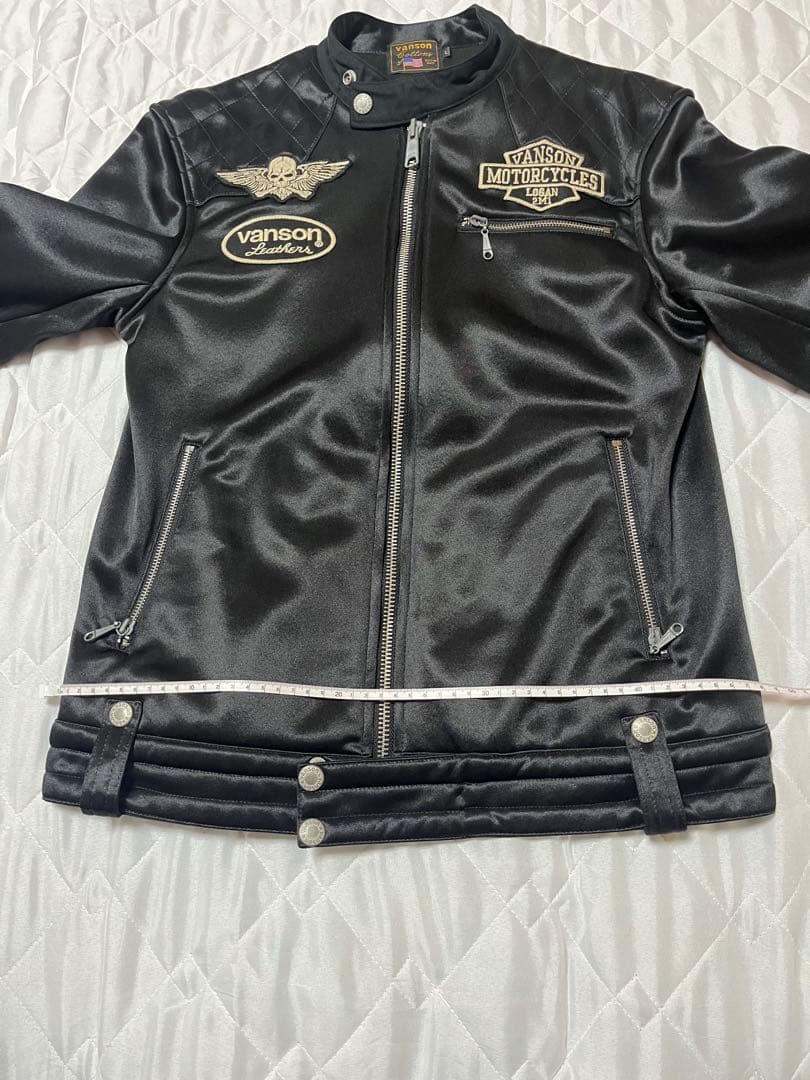 Vanson ブラックジャケット スカルデザイン アウトレット シ