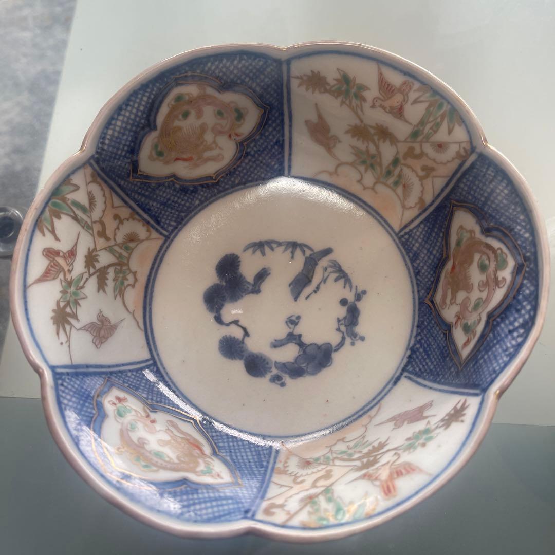 江戸時代 柿右衛門 渦福 金襴手 なます皿2枚