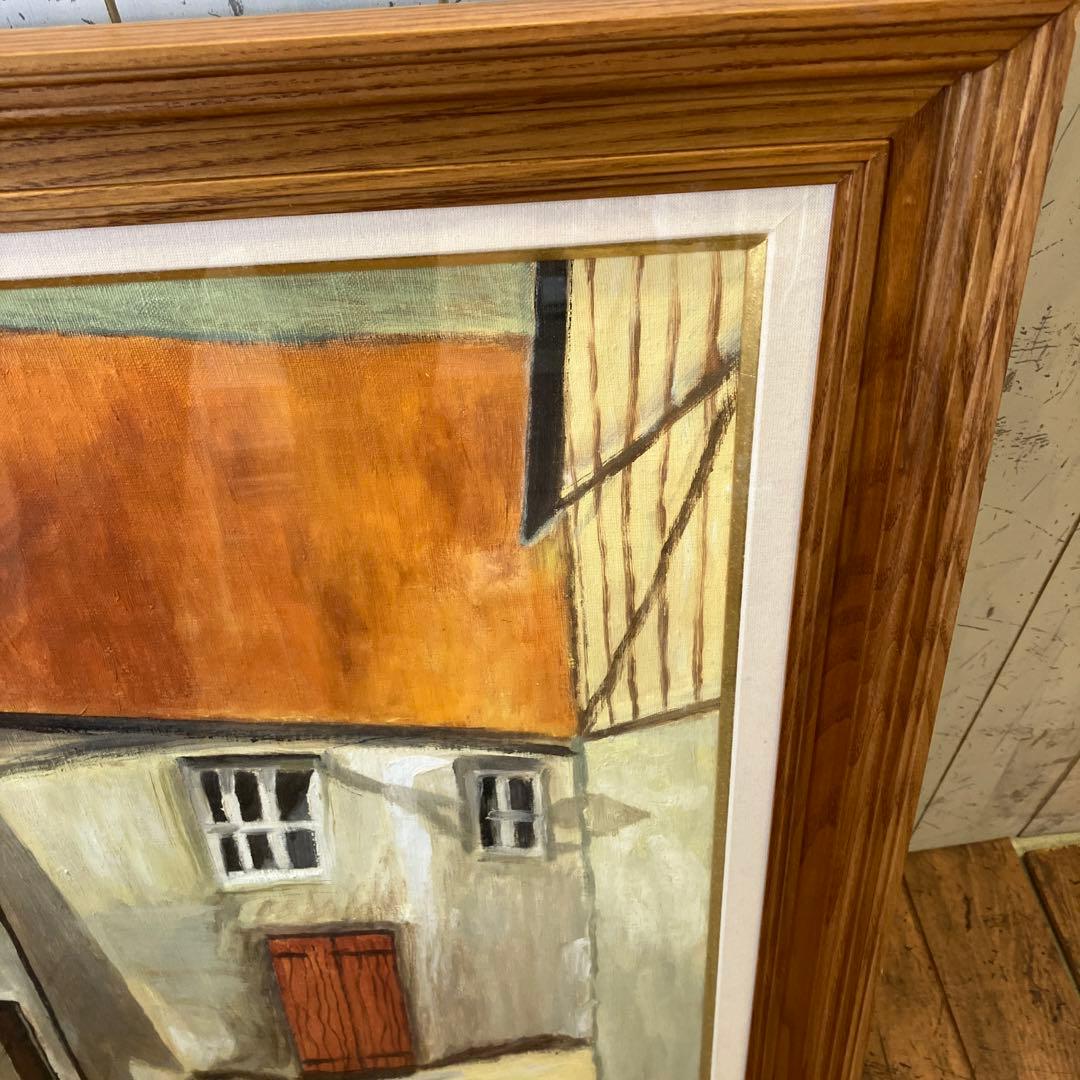 R.FRUKAWA 油彩画 油絵 家 街並み 建造物 絵画 アート 芸術