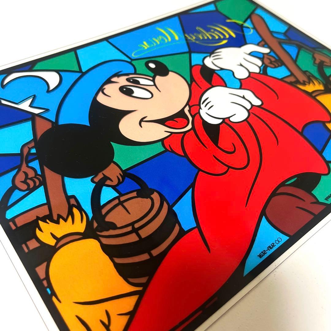正規品 ディズニー ミッキーマウス 下敷き ステンドグラス レトロ