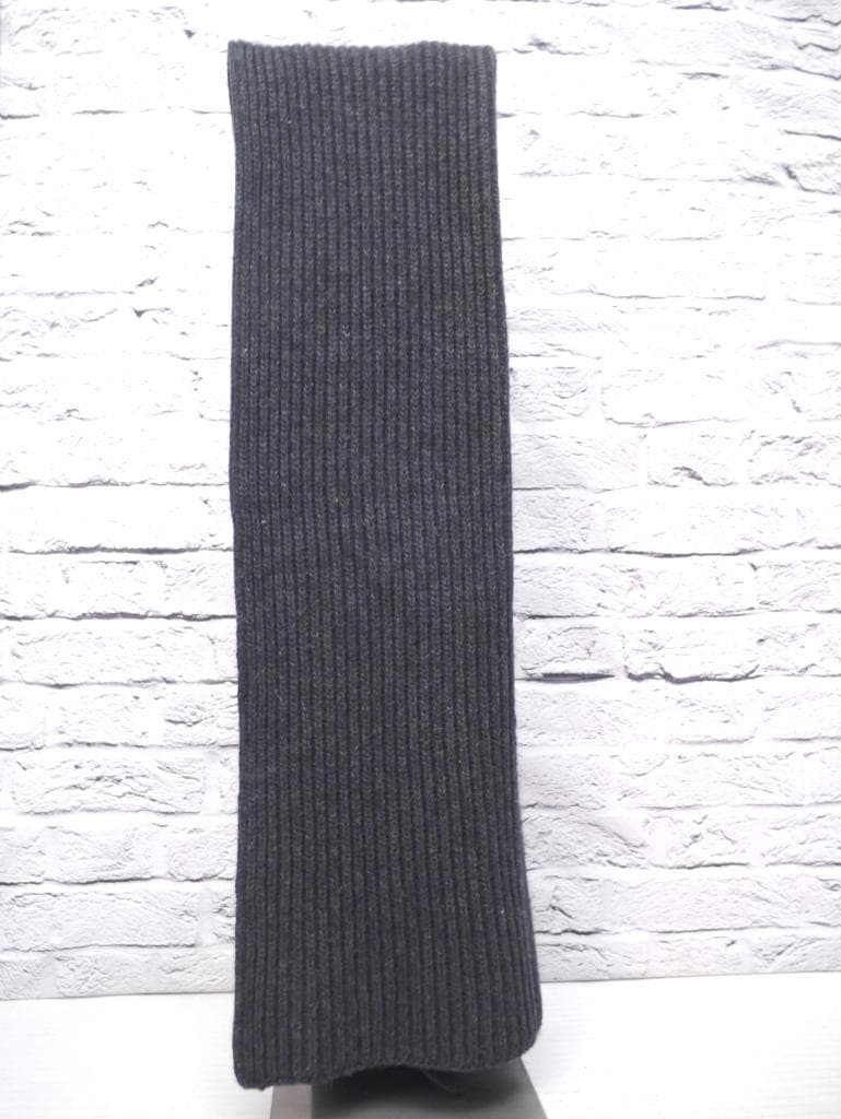◆ PRADA プラダ RN.98339 カシミヤ混ウール ニット マフラー 灰
