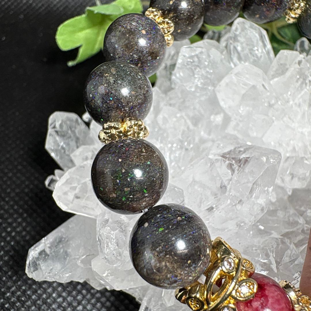 ＊やっちゃん様6/16＊マトリックスオパール　ロードナイト　薔薇　ブレスレット