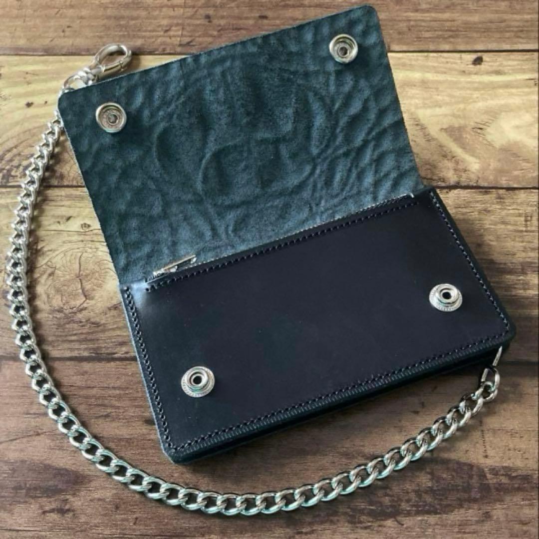 【Gus】姫路レザー クロコ型押し トラッカーウォレット6インチ（ミドル）