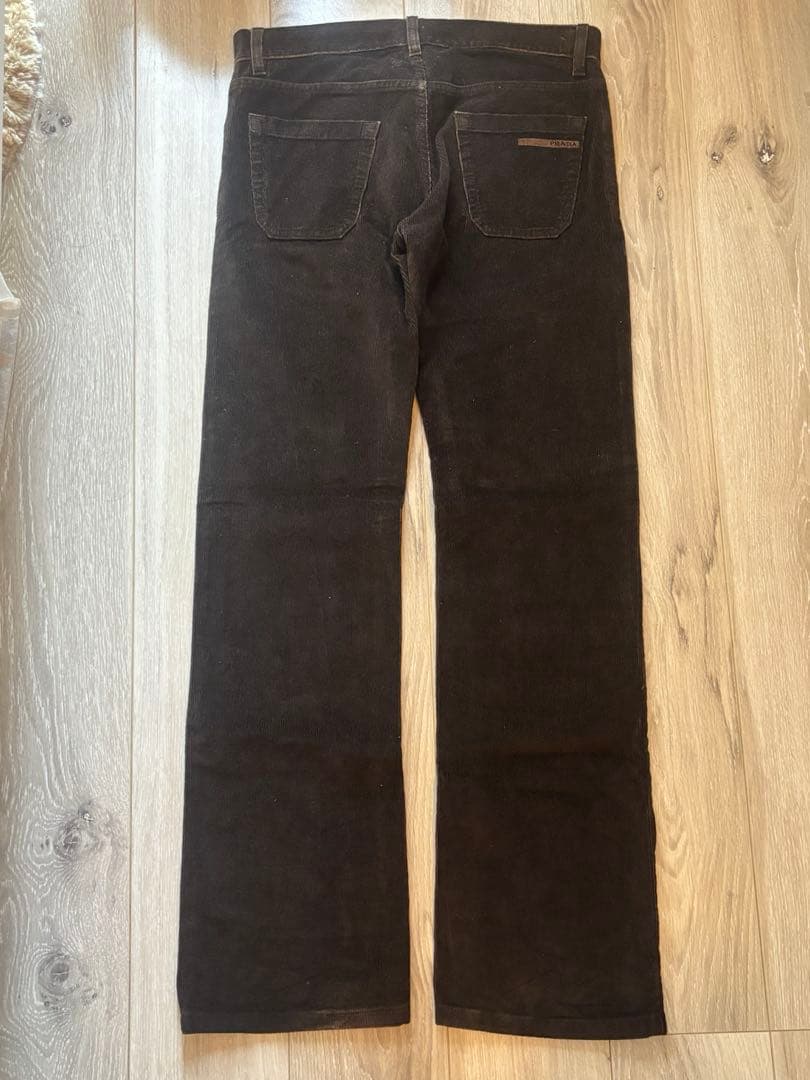 prada classic fit プラダ コーデュロイストレートパンツ 焦茶