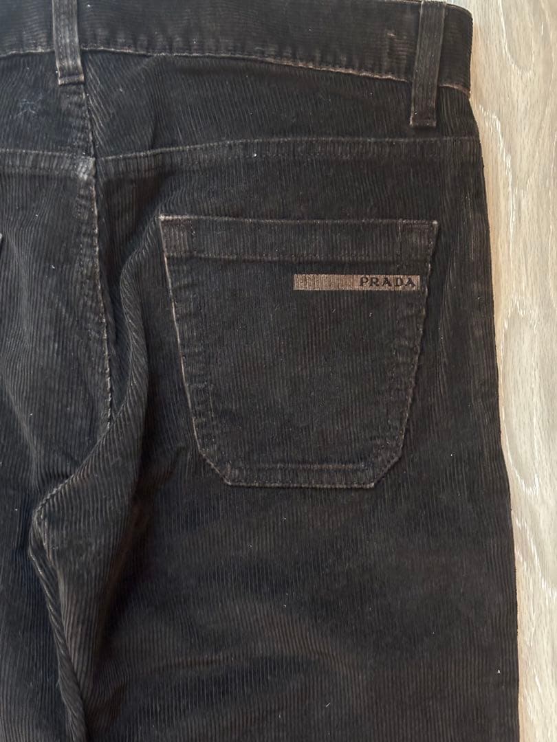 prada classic fit プラダ コーデュロイストレートパンツ 焦茶