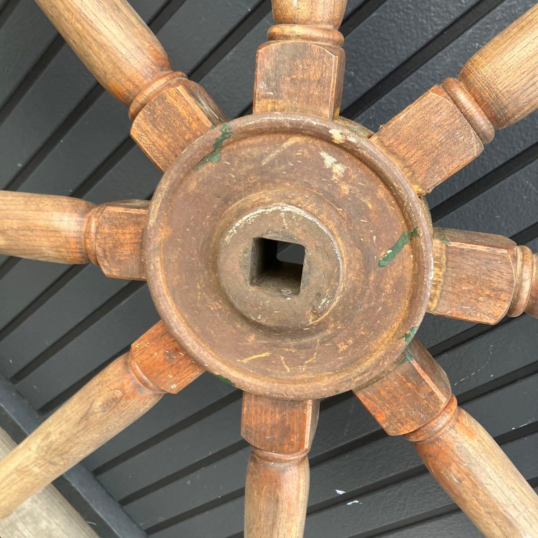 アンティーク 特大 木製舵輪 大型ラット 飾り ディスプレイ 古道具 ビンテージ