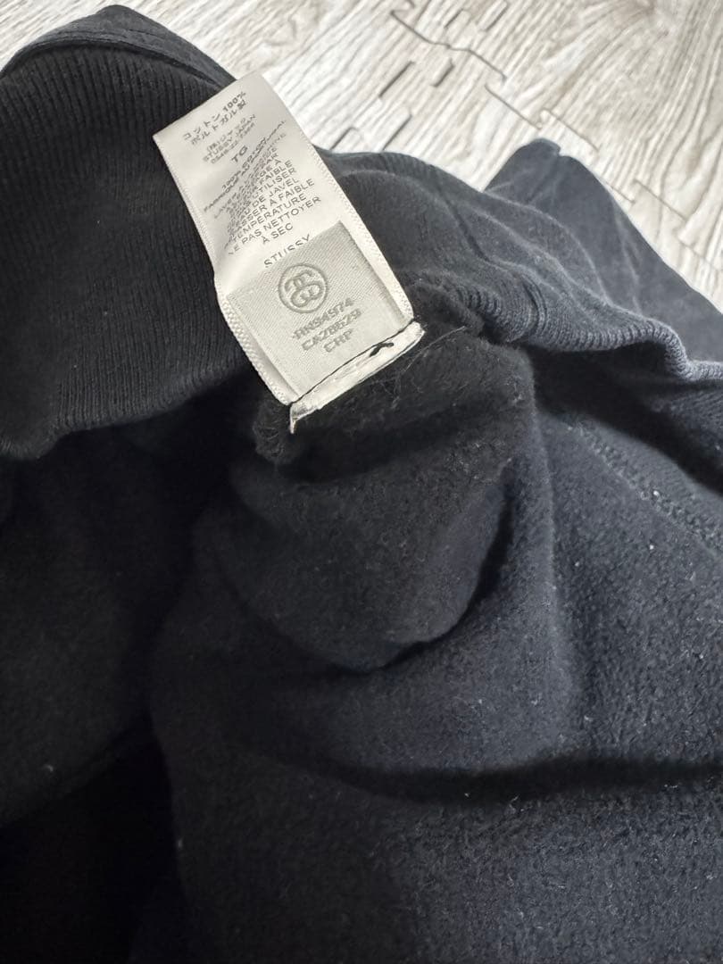 Stussy ブラック ハーフジップ スウェット XL