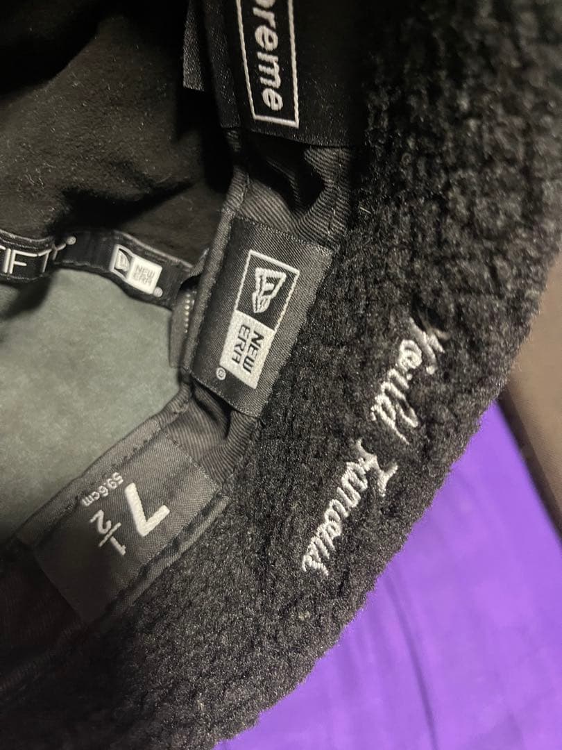 SUPREME 22AW Leather サイズ7 1/2 59.6cm