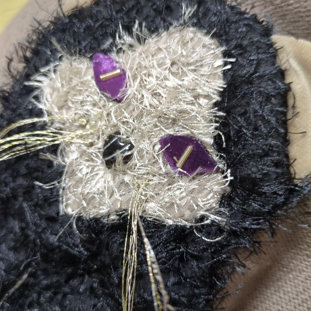 カシラ　猫デザイン ベレー帽 ブラウン