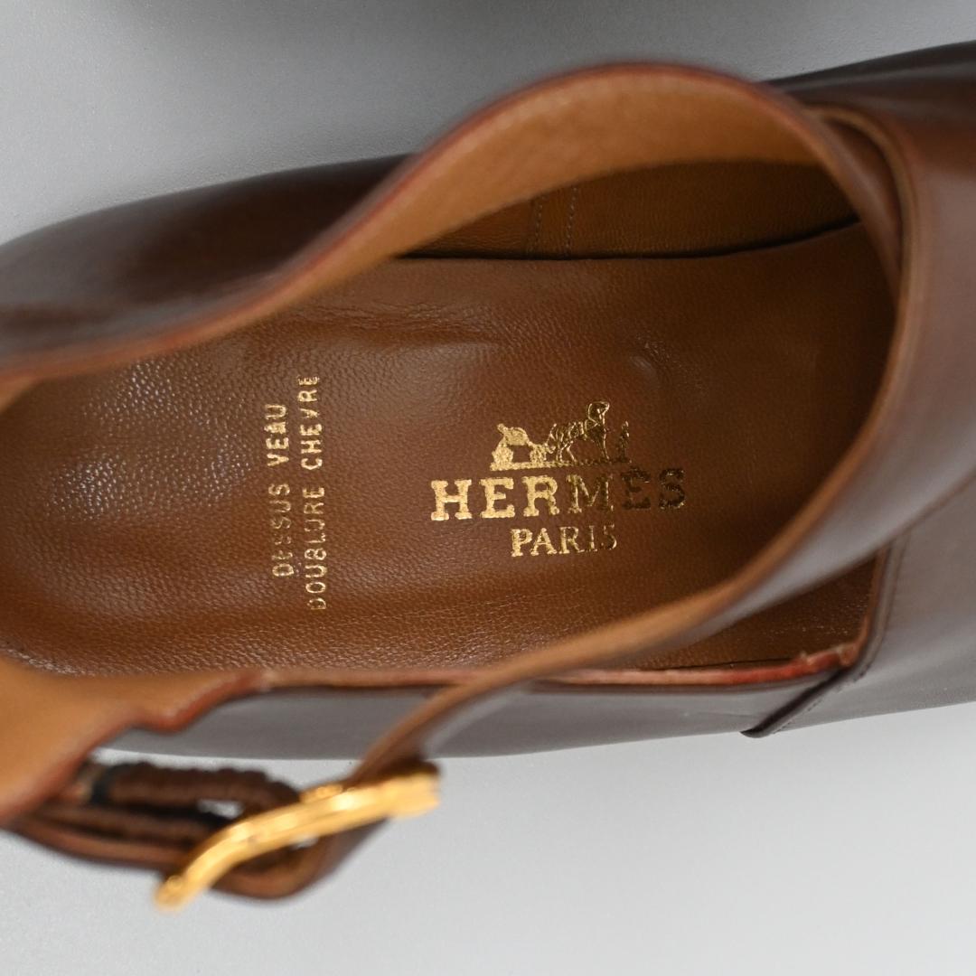 ■ 47987★年 HERMES エルメス フラットシューズ ブラウン