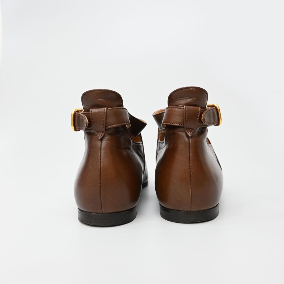 ■ 47987★年 HERMES エルメス フラットシューズ ブラウン