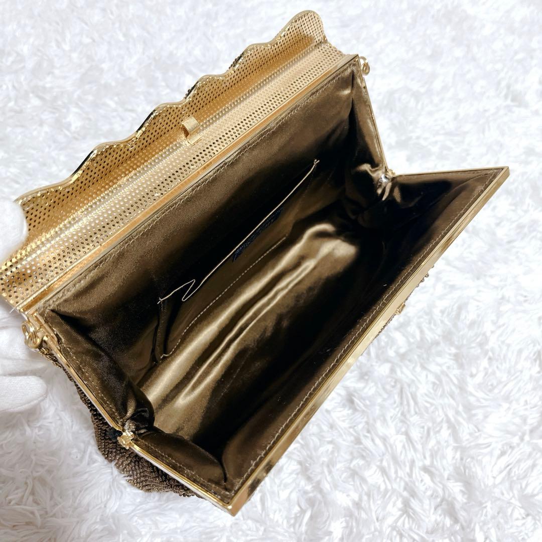 極美品✨Lumy ルミー はしもと ビーズバッグ 皇室御用達 ゴールド
