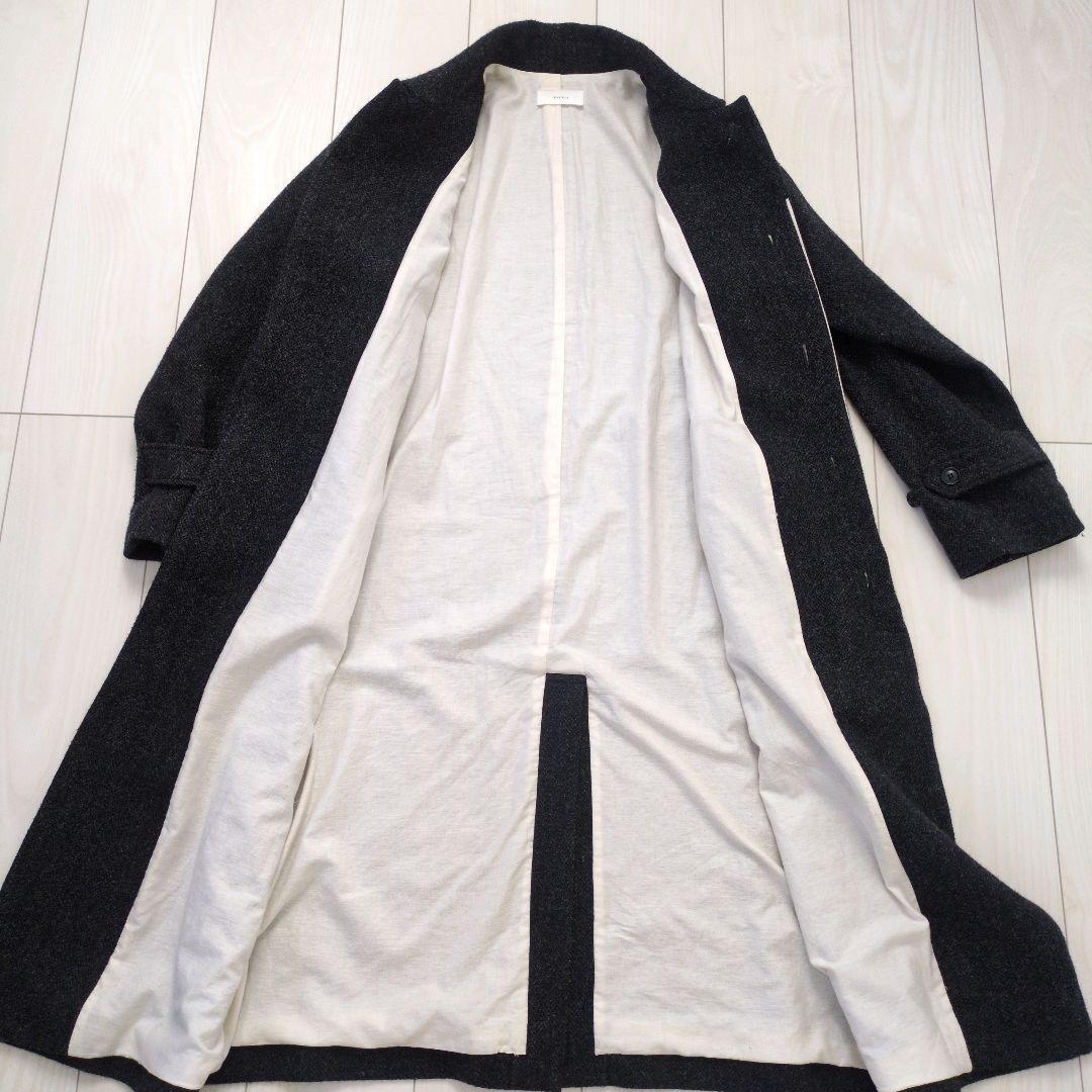 かぐれ　kagure　ウールヘリンボーンバルマカンコート　日本製　ダークグレー