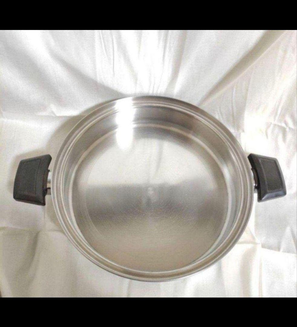  Quuen IH対応ロイヤルクイーン大フライパン　蓋付き　中古品@