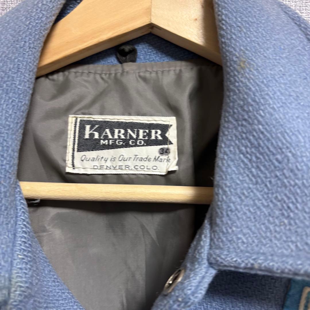 70s~ ビンテージ　ウールリブ　スカイブルー　スタジャン　レアカラー