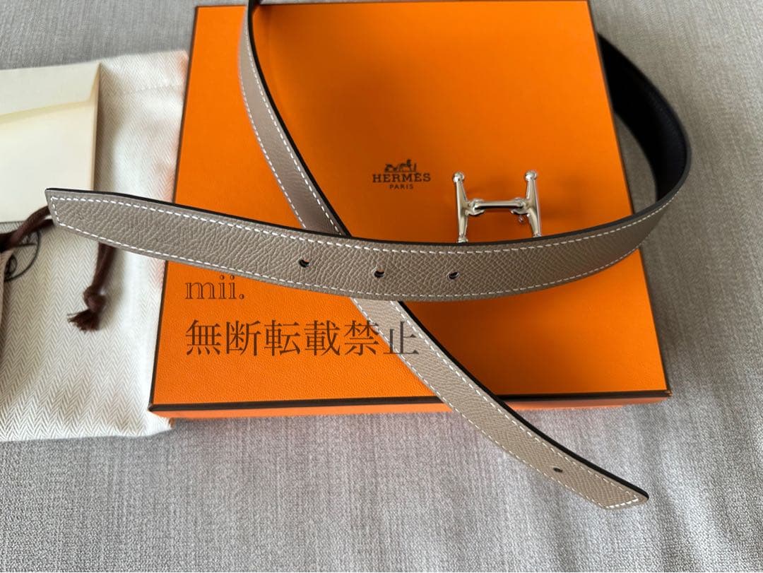 HERMES エルメス ベルトバックル レザーベルト リバーシブル 24mm