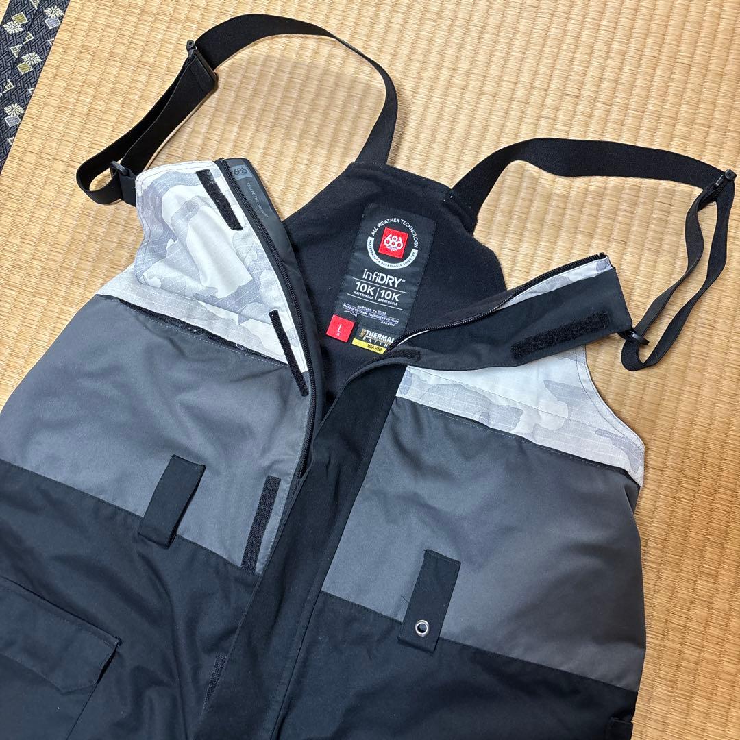 686 スノーボード ビブパンツ Lサイズ 美品