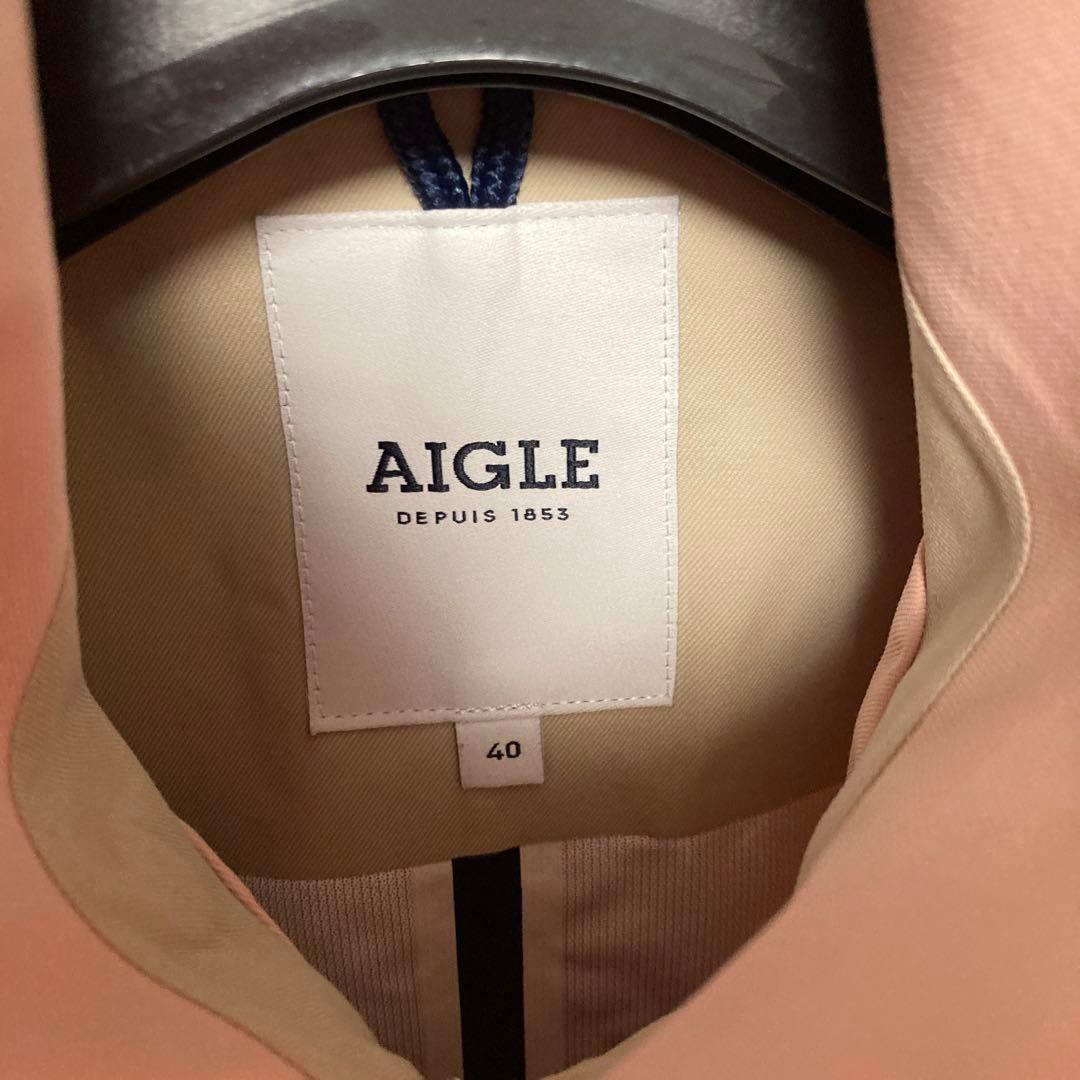 AIGLE エーグル　防水　レインコート　ミスマノンコート　アウター　ピンク　L