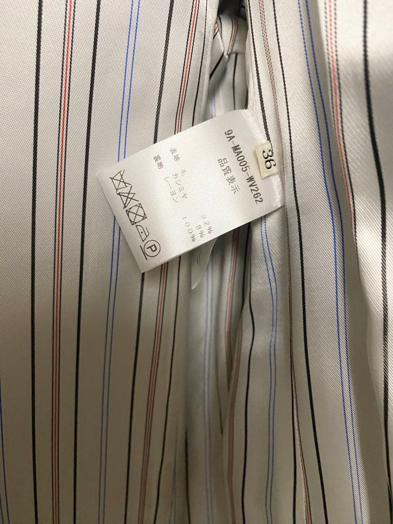 新品✨NINA RICCI チェスターコート ロング丈 ２つボタン グレー 36