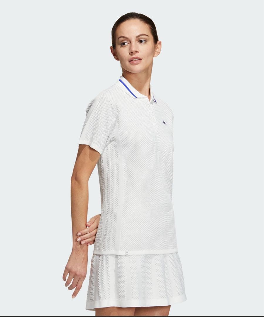 adidas メッシュポロドレス ホワイト