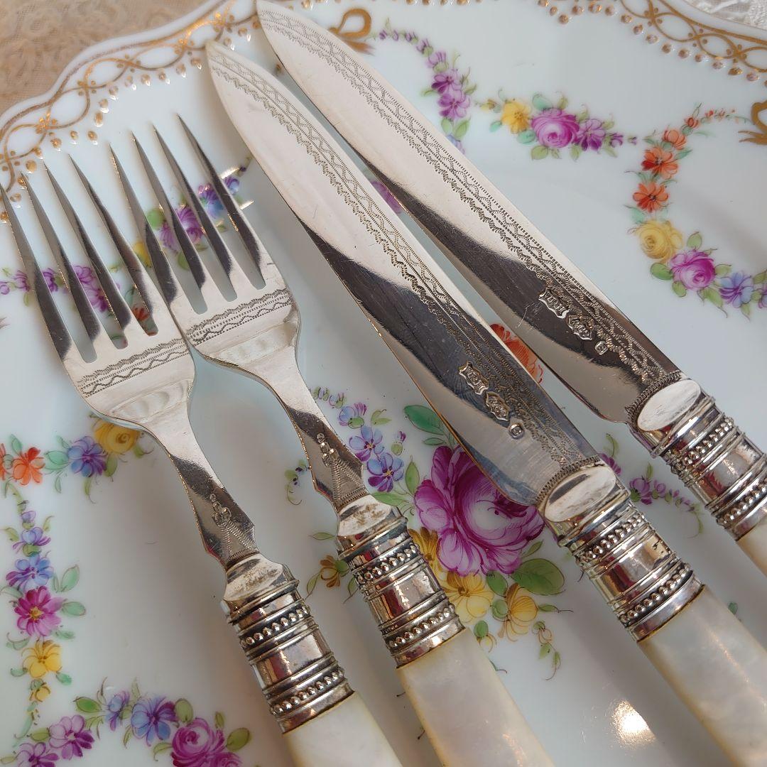 白蝶貝 デザートカトラリーセット ナイフ フォーク マザーオブパール