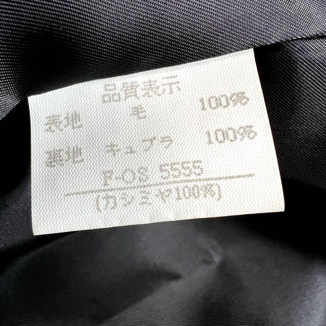 繊維の宝石 カシミヤ100% 丸襟コート ブラック XL相当 着用感のない美品