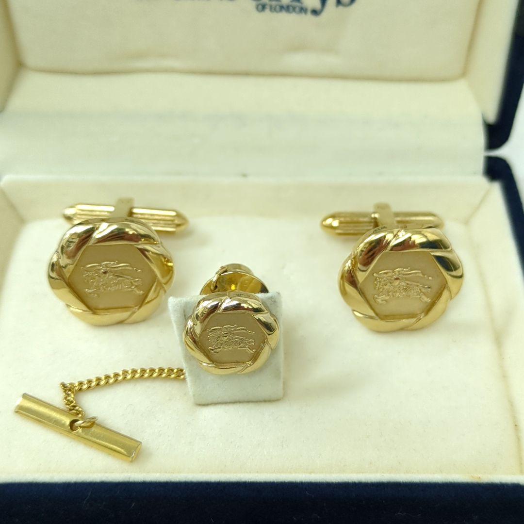 バーバリー 騎士 ネクタイピン カフリンクス セット ゴールドカラー