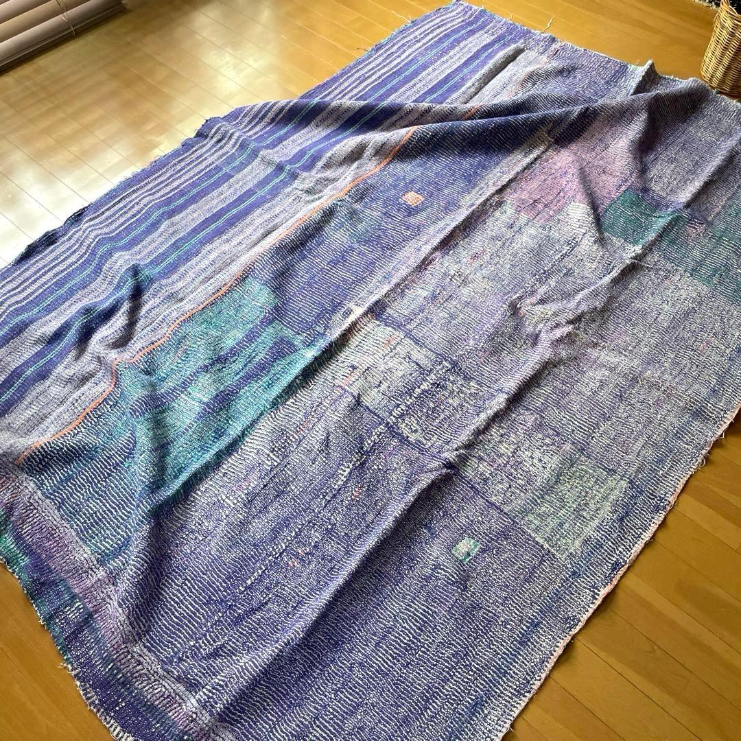 大判　138×200 インド　ヴィンテージカンタキルト　リバーシブル