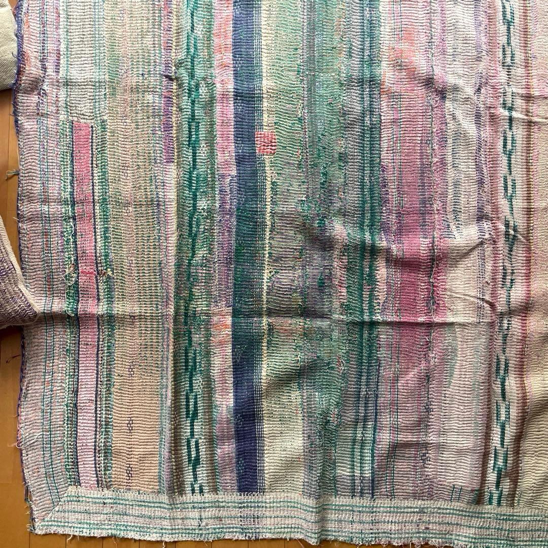 大判　138×200 インド　ヴィンテージカンタキルト　リバーシブル