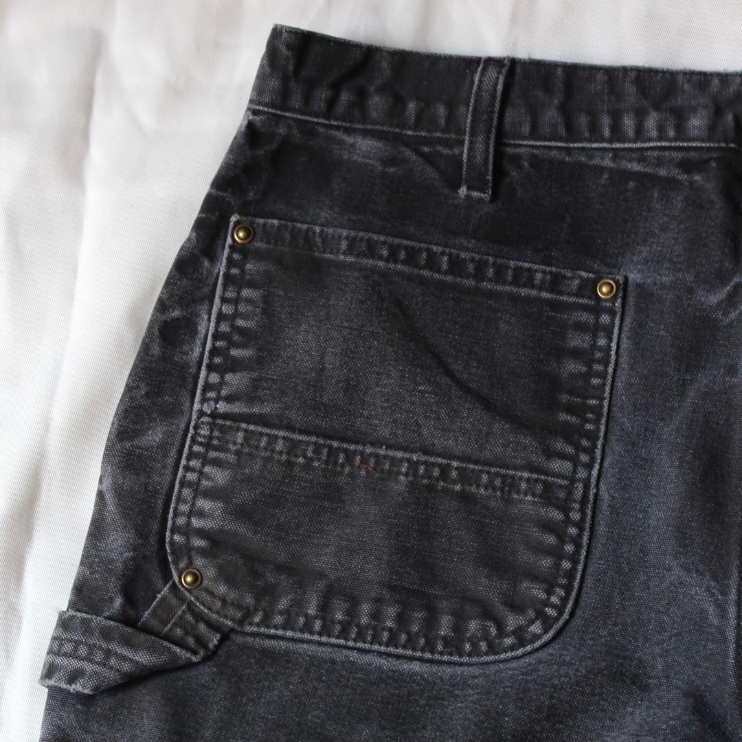 鬼雰囲気•神サイズ Carhartt ダブルニー ペインターパンツ BLK us