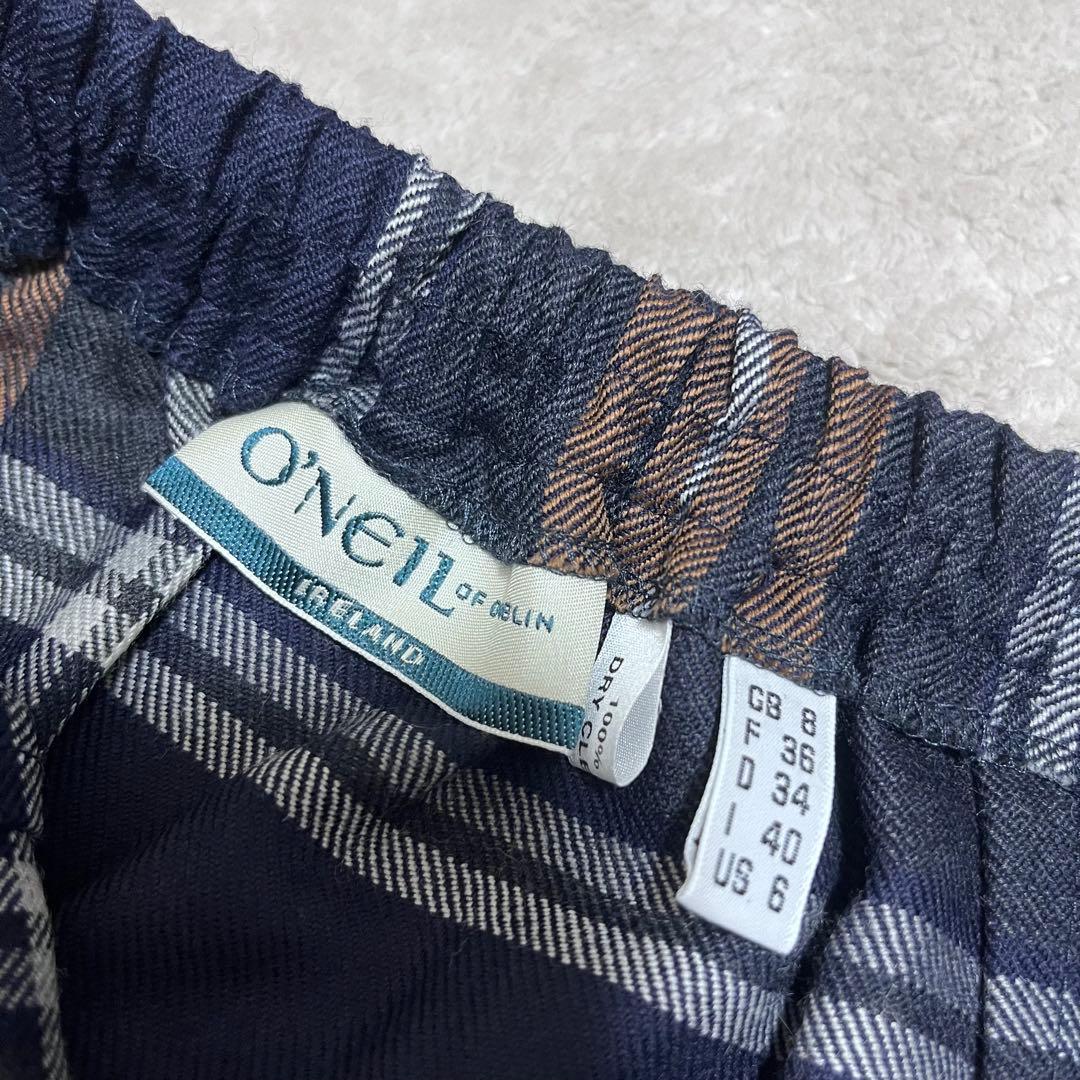 極美品　オニールオブダブリン　ウール　キルト　ロングスカート　チェック　プリーツ