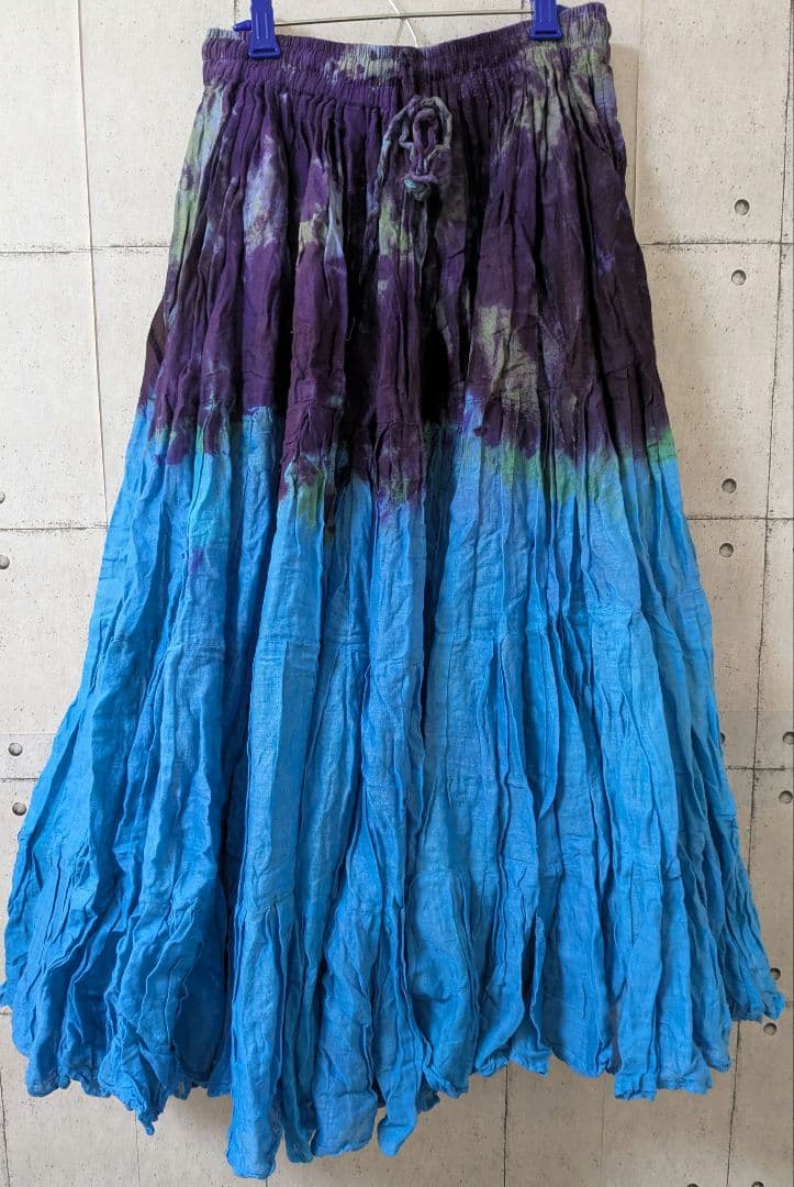 ベリーダンス　ジプシー トライバル衣装チョリセット　25ヤードスカート　青紫