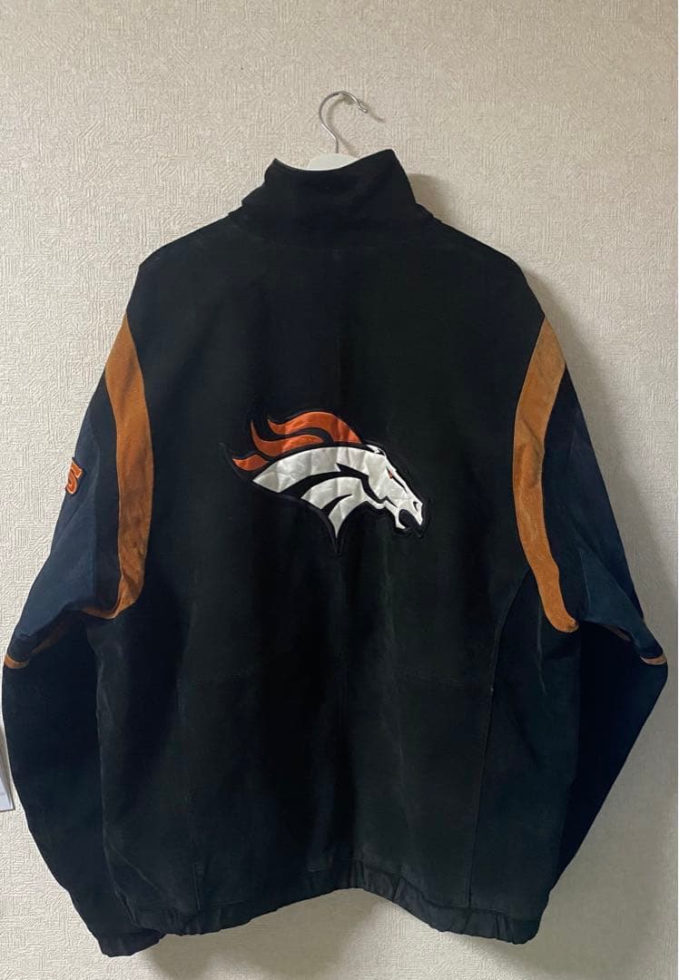 NFL スタジャン レザー スウェード ブラック ストーリート BRONCOS