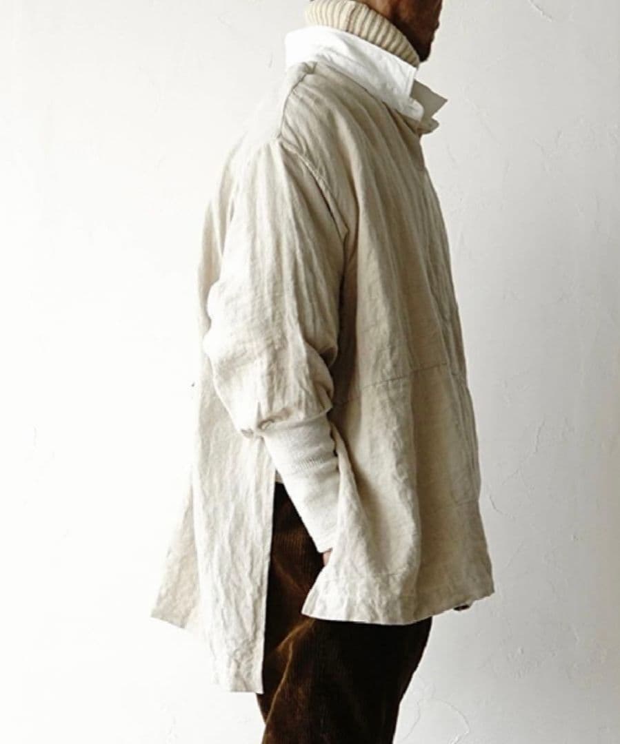 kapoc PONCHO 東炊き染めリネン プルオーバー ポンチョ ワケアリ