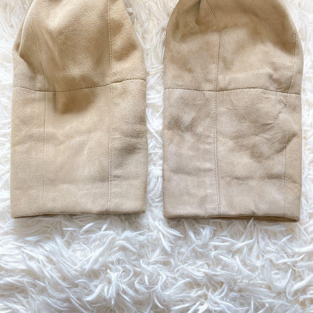 美品✨グレースクラス ラムレザー スウェードロングコート　M ベルト　ベージュ