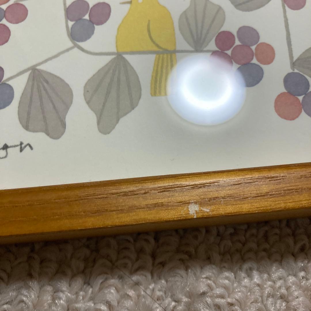 美品　シルクスクリーンポスター　バーズワーズ　木製額付き