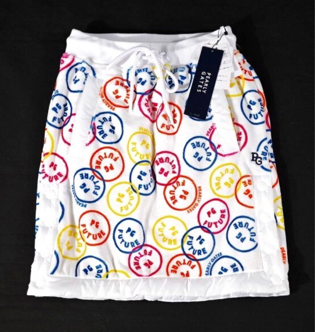 PEARLY GATES】秋冬防寒NICO柄 ベロアボンバー スカート・0番S PEARLY