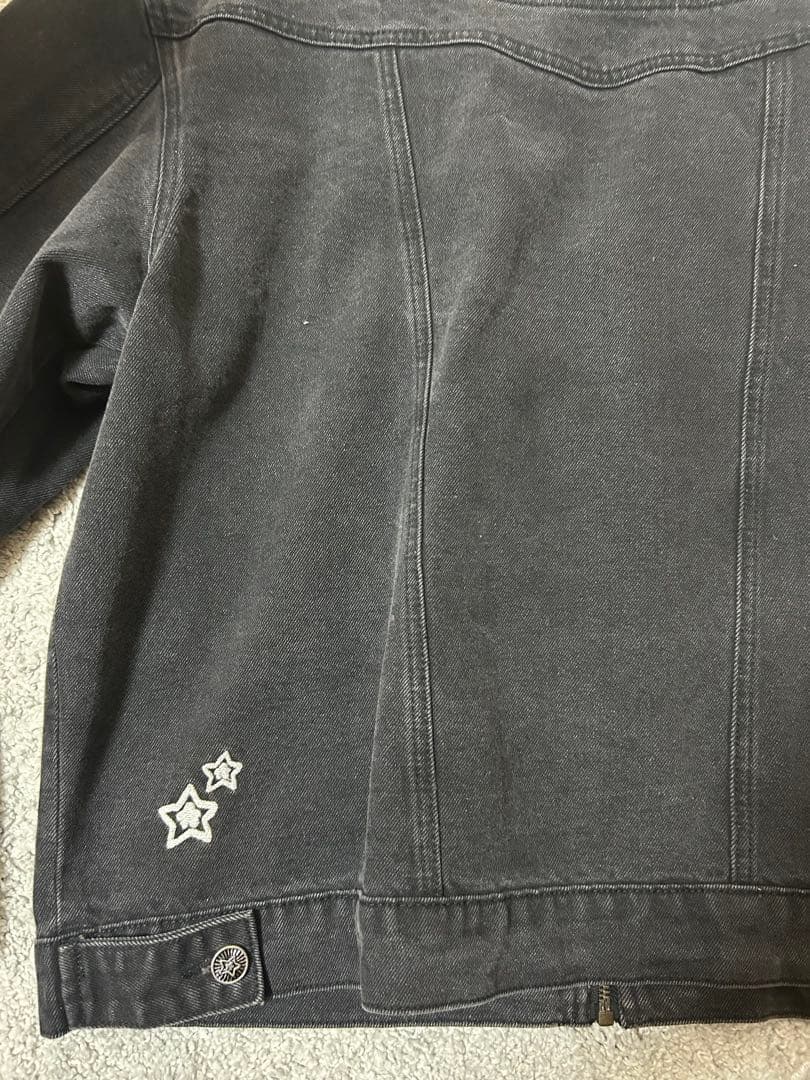 今週末まで値引きブラックデニムジャケット star team